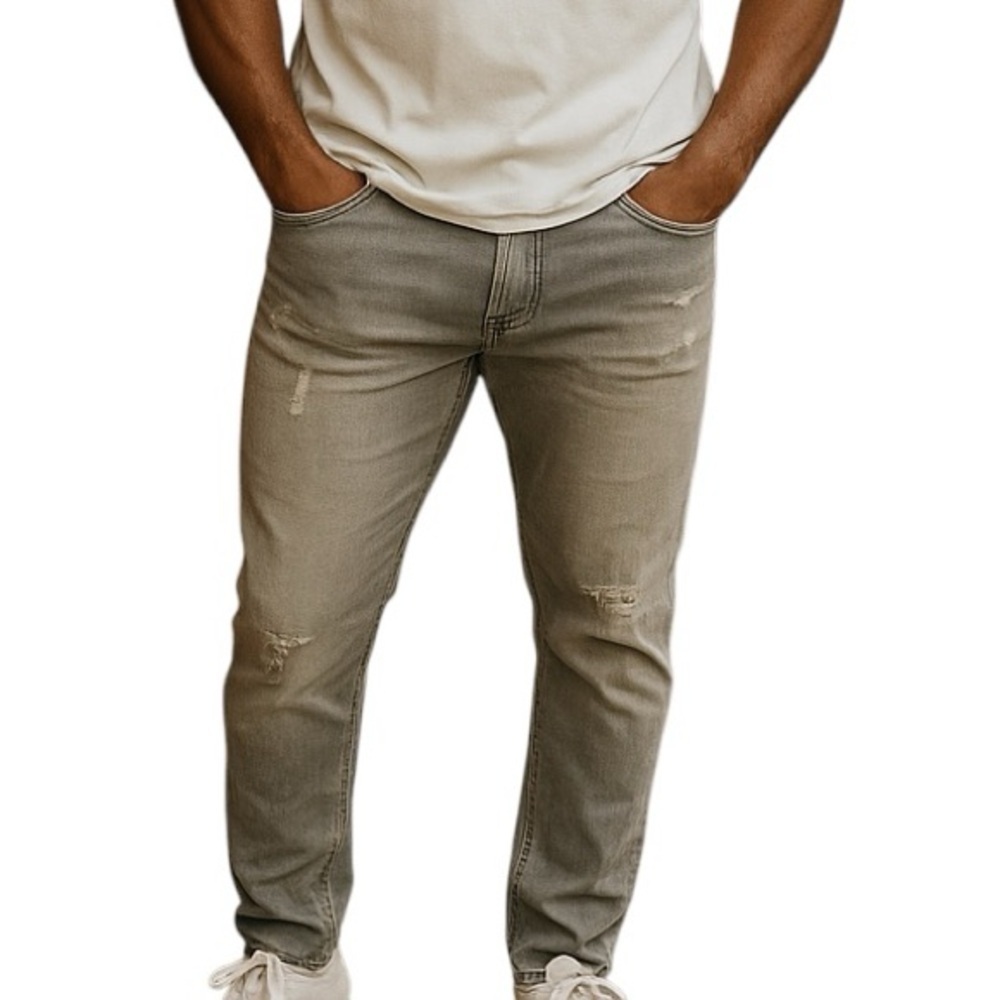 The kooples Men's Slim Fit Distressed Jeans - Gray